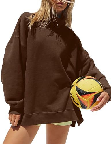 Women’s Oversized Sweatshirts Mockneck Sweatshirt Turtleneck Tops Loose Drop Shoulder Long Slee... | Amazon (US)