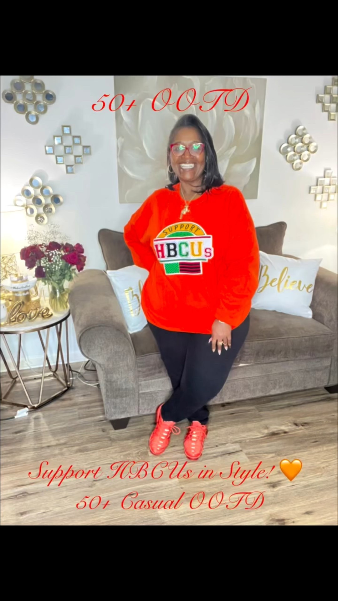 Support HBCUs in Style! 🧡50+ Casual OOTD  MikoBelles today’s outfit is all about wearing what you believe in! I’m sharing my bright and comfy 50+ Casual OOTD featuring this powerful “Support HBCUs” sweatshirt.

I paired the vibrant orange top with simple black joggers/pants and matching orange sneakers for a look that’s comfortable, coordinated, and impactful. This outfit is perfect for running errands, attending casual events, or just showing your pride and support for HBCUs! Style can always make a statement.

Which HBCU holds a special place in your heart?  Let me know in the comments! 👇🏾 #mikobelles #50andover #over50style #casualootd #over50ootd  #50plusootd #50plusstyle