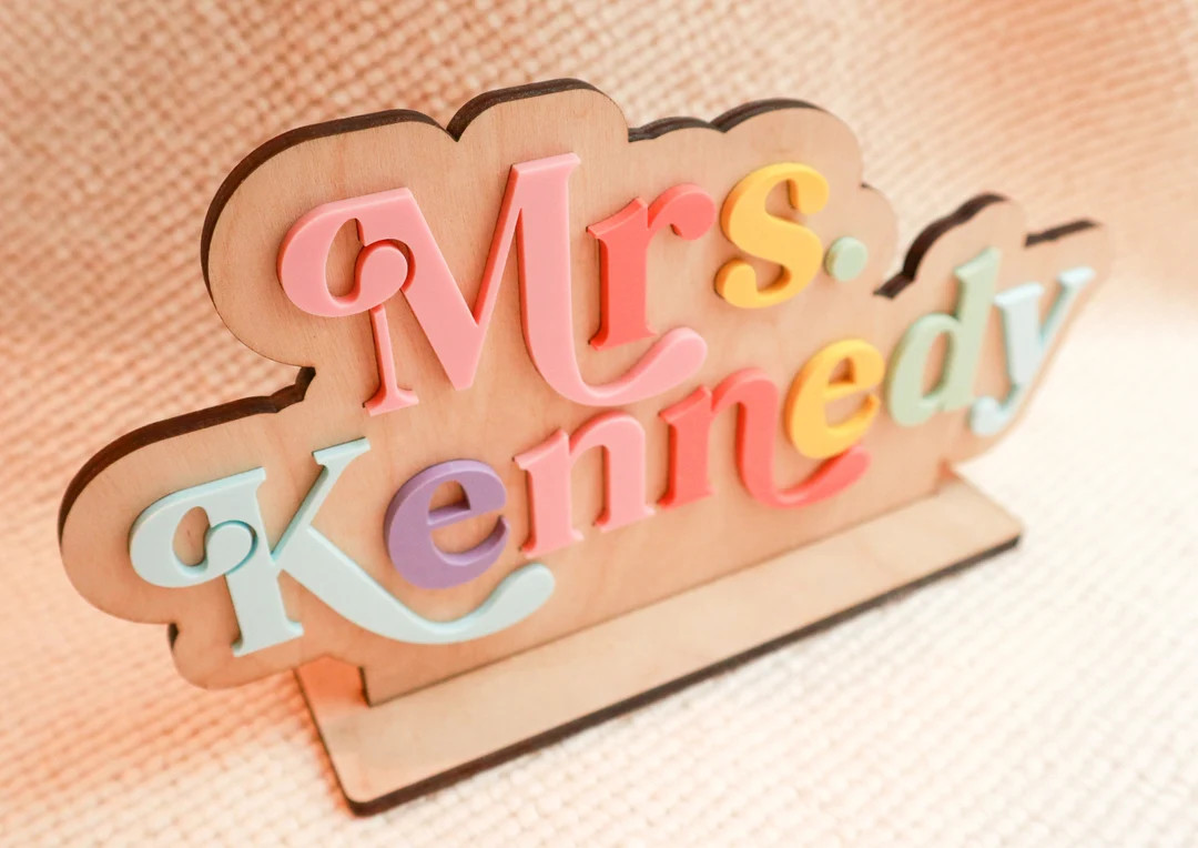 Personalized Teacher Name Sign | Teacher Desk Name Sign | Desk Name Plate | Custom Teacher Gift |... | Etsy (US)