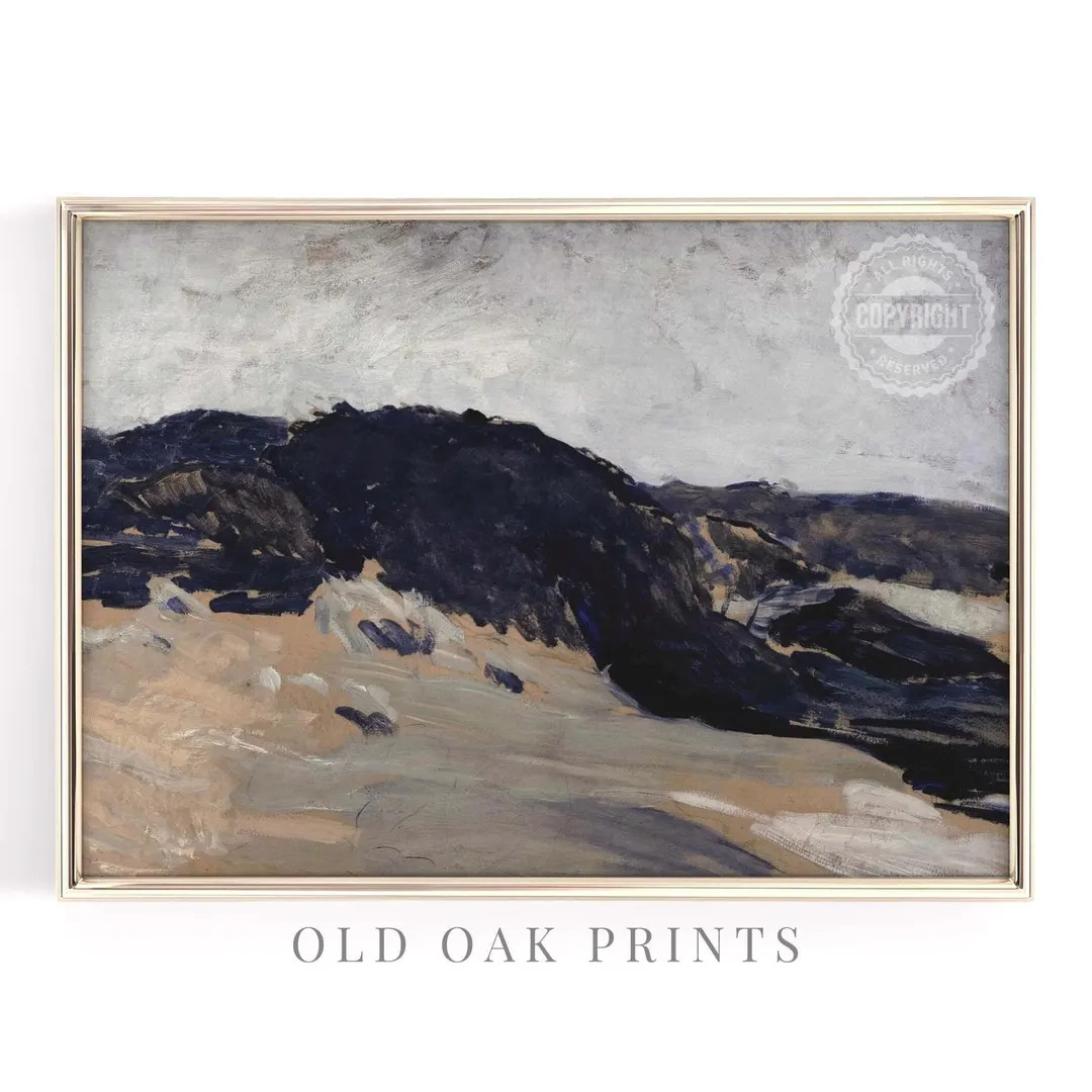 Navy Blue Abstract | Moody Landscape Print | Modern Farmhouse Wall Art | PRINTABLE Downloadable A... | Etsy (US)