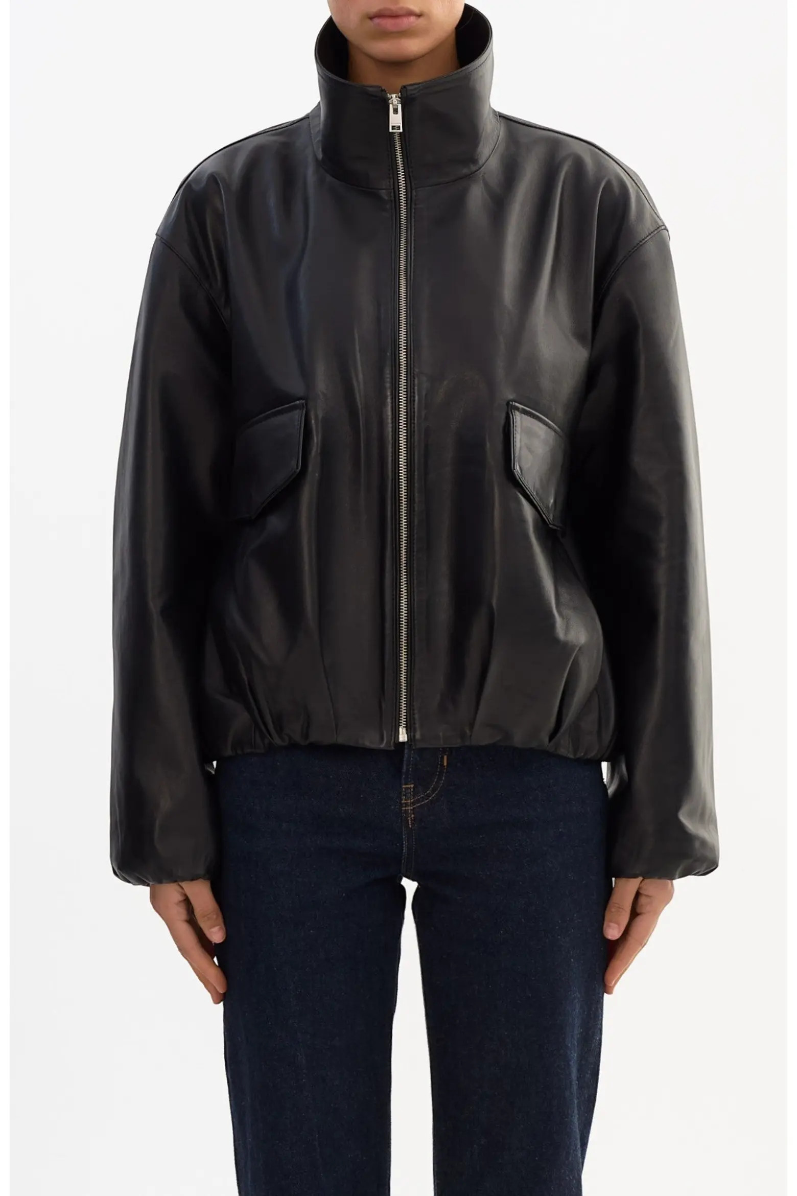 RAMONA | Funnel Neck Leather Jacket (Women) | Nordstrom | Nordstrom