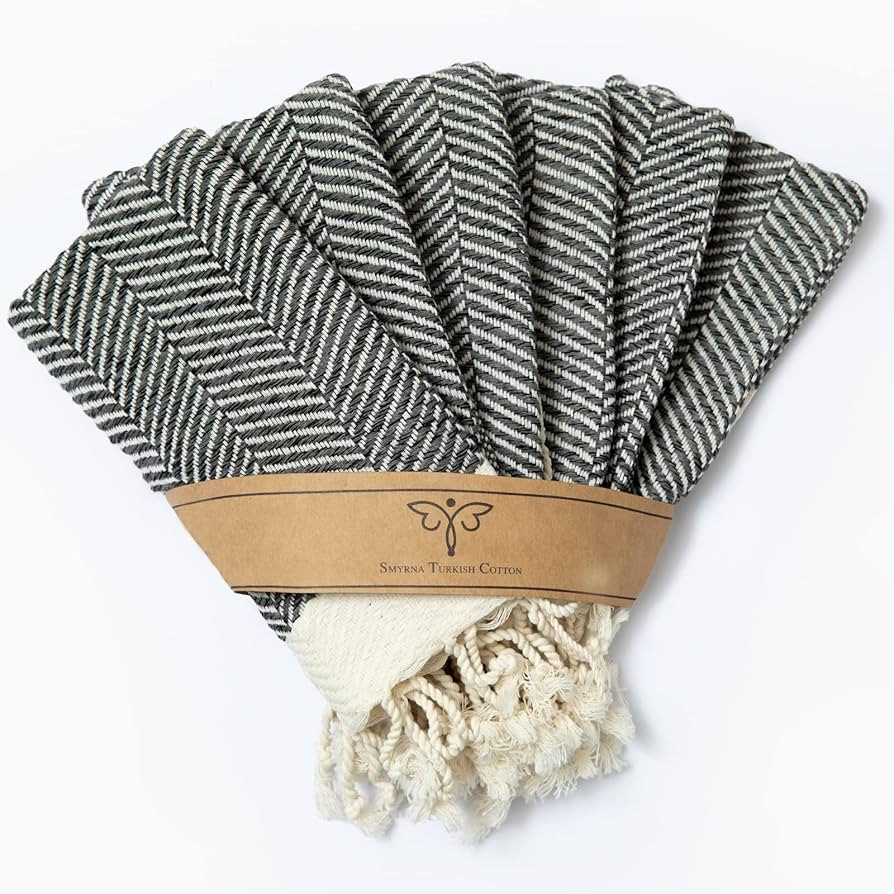 SMYRNA TURKISH COTTON Kitchen Dish Towels Herringbone Series Pack of 6 | 100% Cotton, 12x12 | Mac... | Amazon (US)