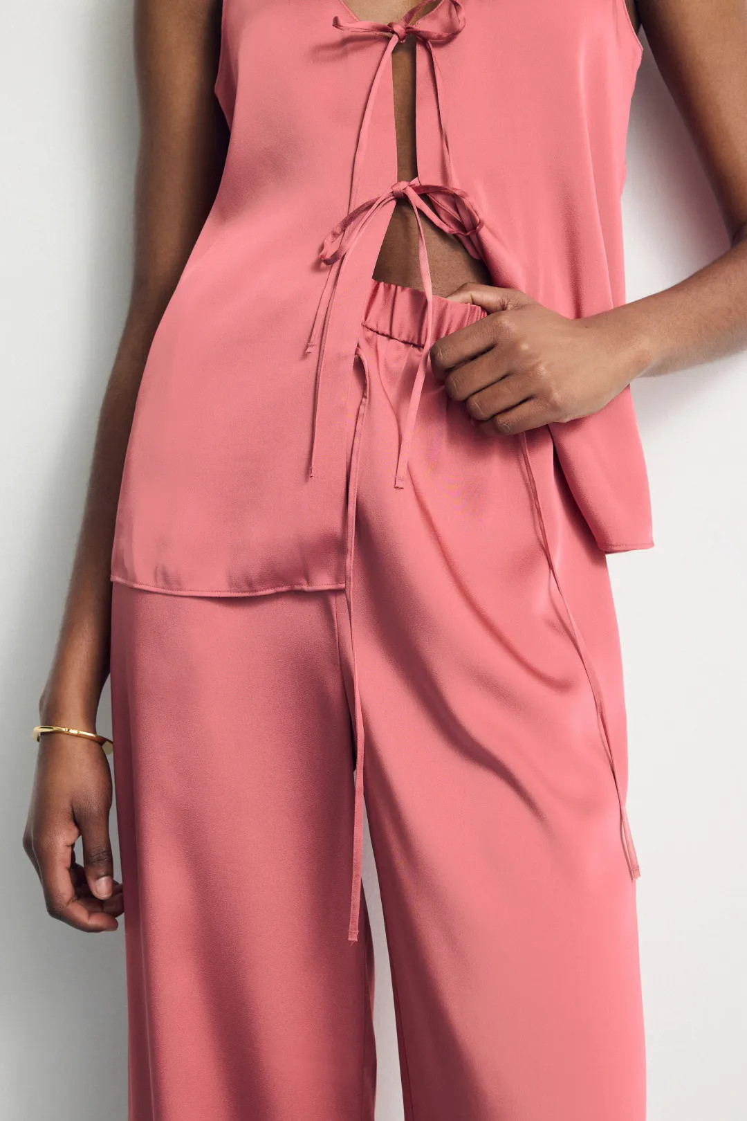 Wide Leg Satin Pull On Pants | Rent the Runway
