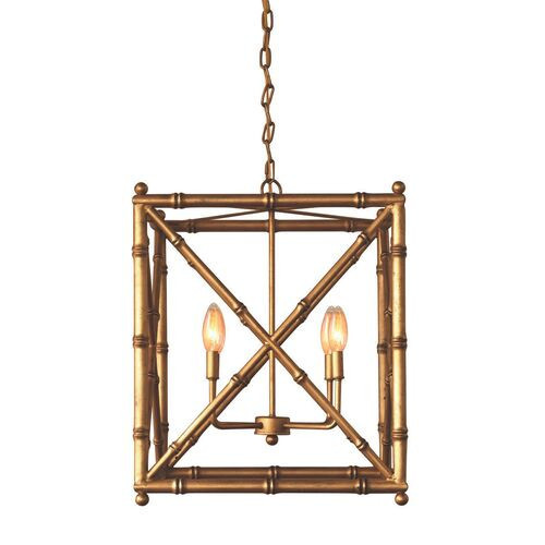 Baldwin Scalamandre Bamboo Chandelier - Gold Leaf - Port 68 | Ceiling Fixture, Ceiling Light - Statement Piece, Decorative | One Kings Lane
