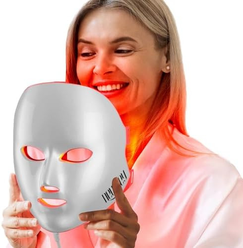 NEWKEY Red Light Therapy Mask for Face,7 Colors LED Face Mask Light Therapy, At-Home Photon Skin ... | Amazon (US)
