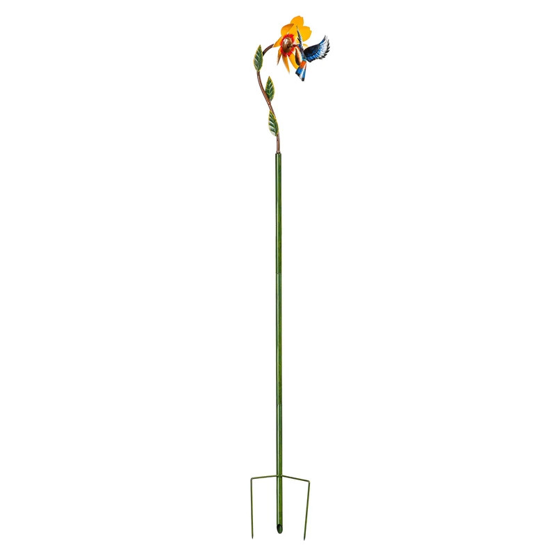 Metal Bird and Yellow Flower Spinner | Plow & Hearth