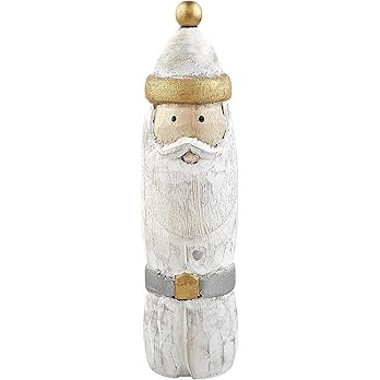 Mud Pie Wooden Carved Santa Sitter, Gold, Small | Amazon (US)