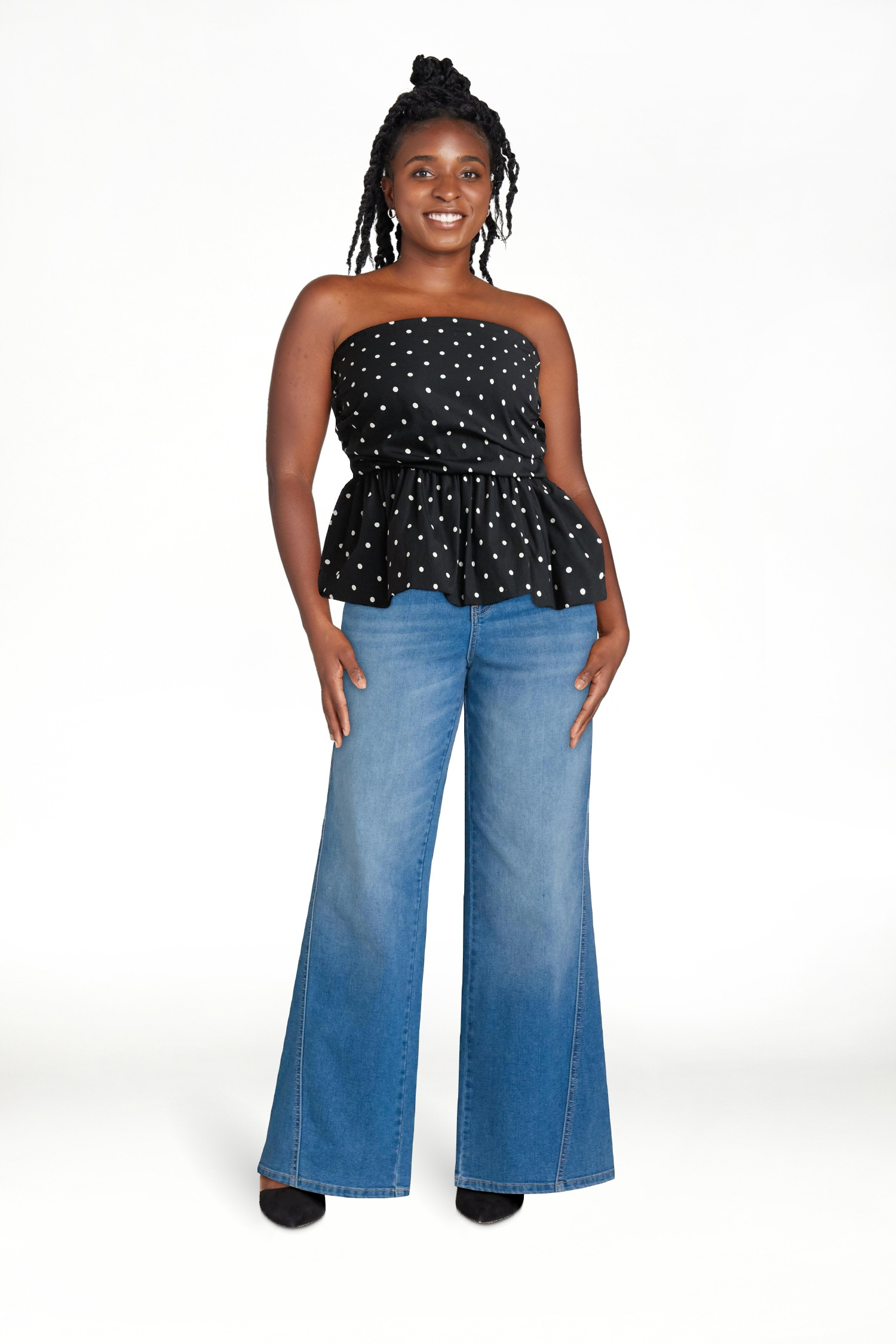 No Boundaries Cotton Strapless Bubble Top, Women's - Walmart.com | Walmart (US)