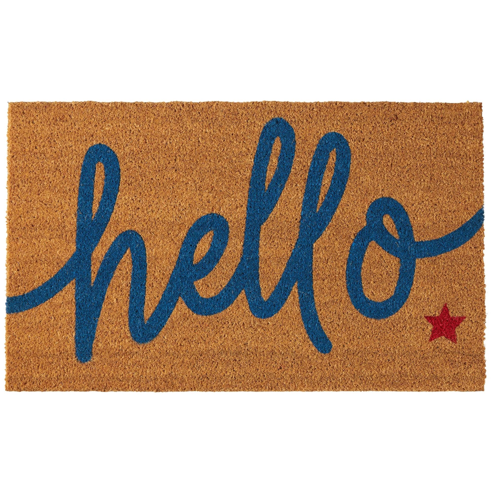 Patriotic Hello Themed Coir Rug Decoration by Way To Celebrate | Walmart (US)