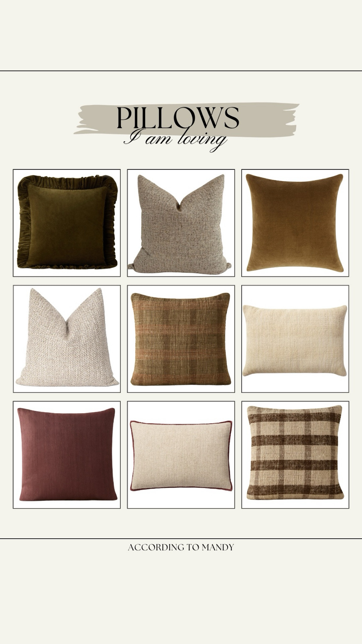 Pillows I am loving!

pillows, lulu & georgia, textured pillows, etsy pillows, solid pillows, neutral pillows 

#LTKHome #LTKSeasonal #LTKFindsUnder100