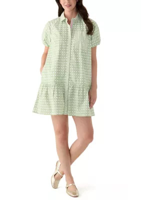 Crown & Ivy™ Women's Printed Flounce Hem Shirtdress | Belk