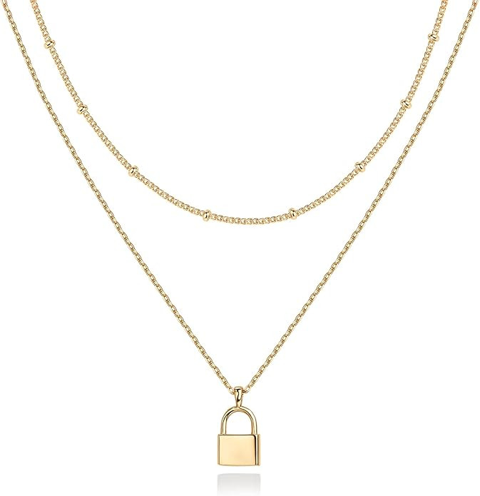 PAVOI 14K Gold Plated Layering Necklaces | Stylish Minimalist Design Pendant Necklaces | Butterfl... | Amazon (US)