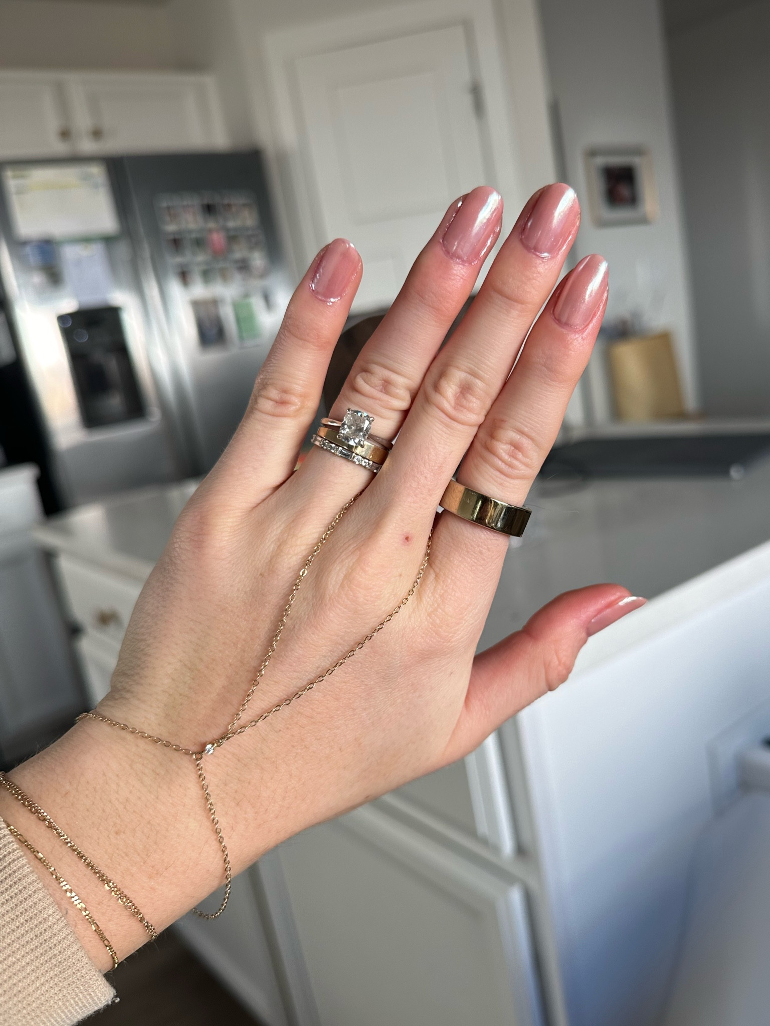 At home gel nail manicure !!