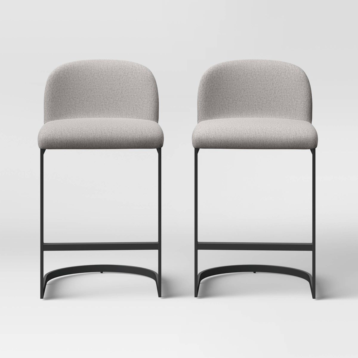 Jules Cantilever Armless Upholstered Counter Height Barstool Gray/Black - Threshold™ | Target