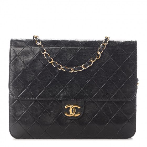 CHANEL Lambskin Quilted Small Single Flap Black | Fashionphile
