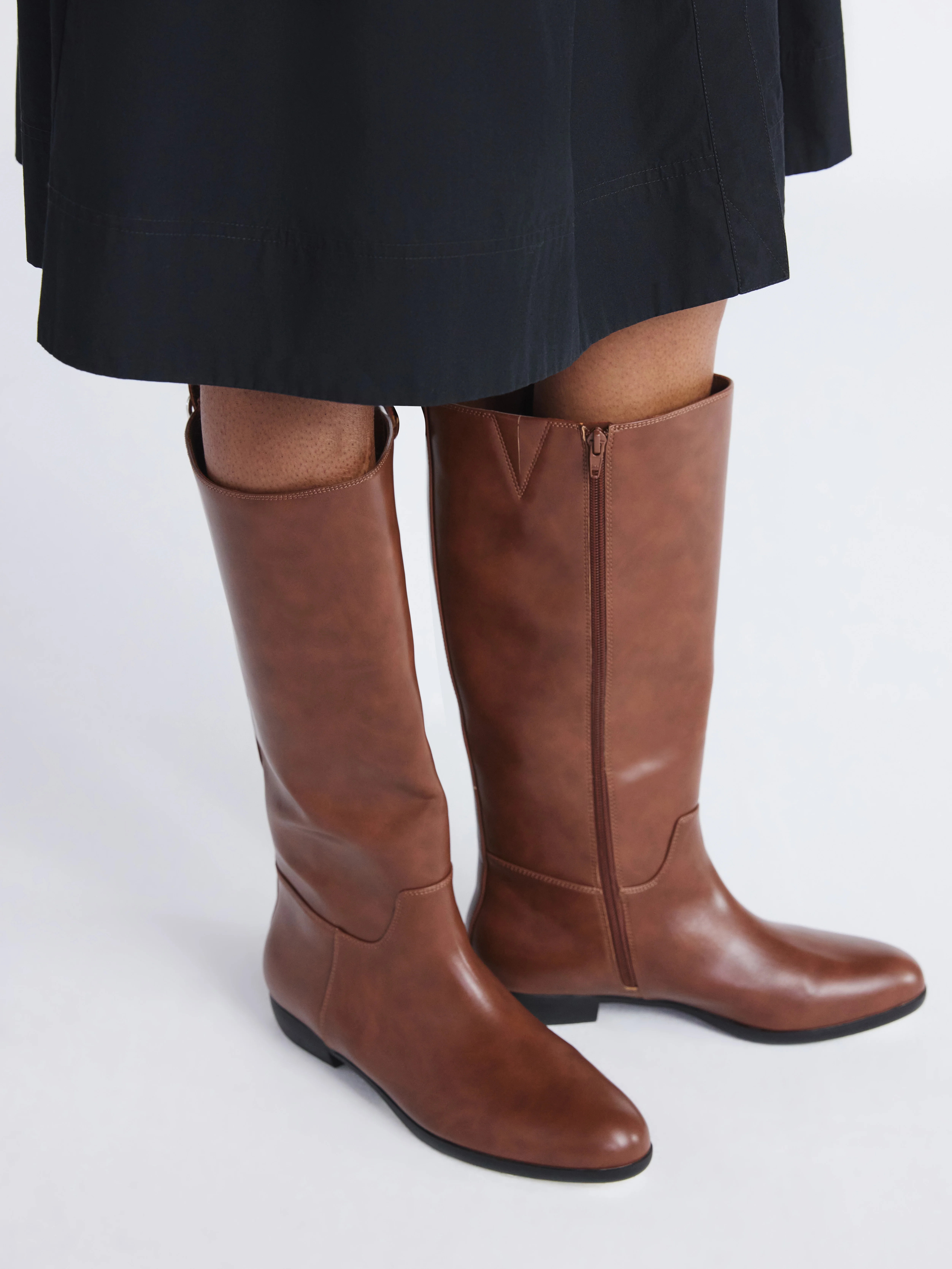 Free Assembly Women's Faux Leather Riding Boots, Sizes 6-11 | Walmart (US)