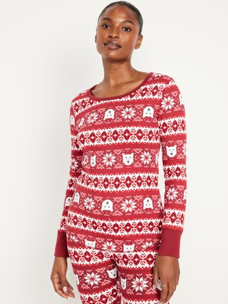 Waffle-Knit Pajama Top for Women | Old Navy (US)