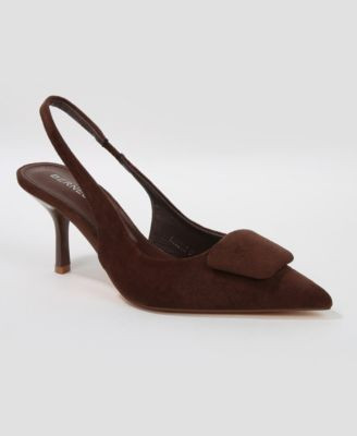 Berness Heddie Faux Suede Slingback Kitten Heels - Nude | Macy's