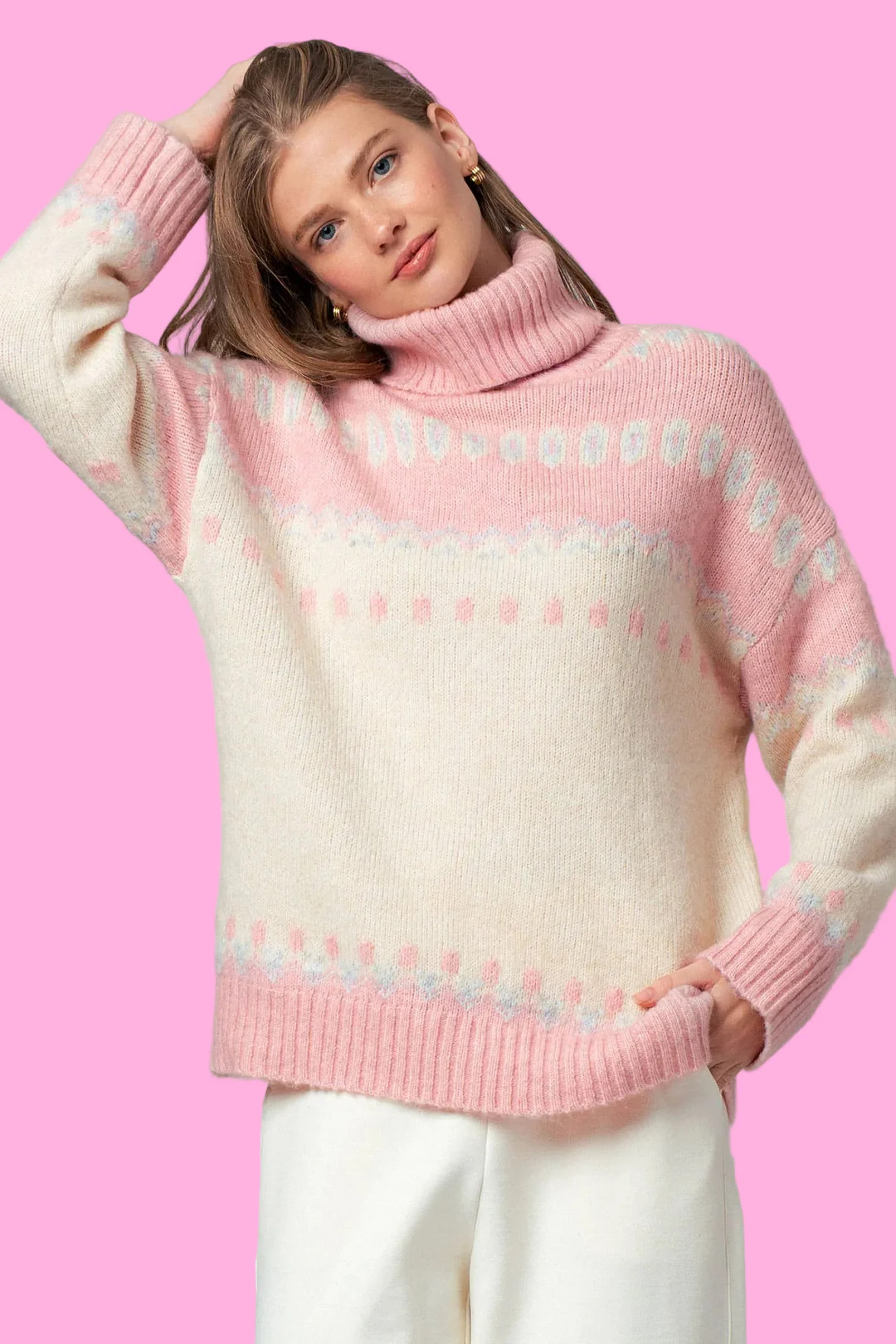 The Rose Fair Isle Turtleneck | Teggy French