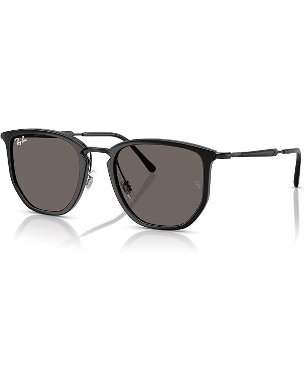 Ray-Ban Unisex Sunglasses Black Frame, Dark Grey Lenses, 53MM | Amazon (US)