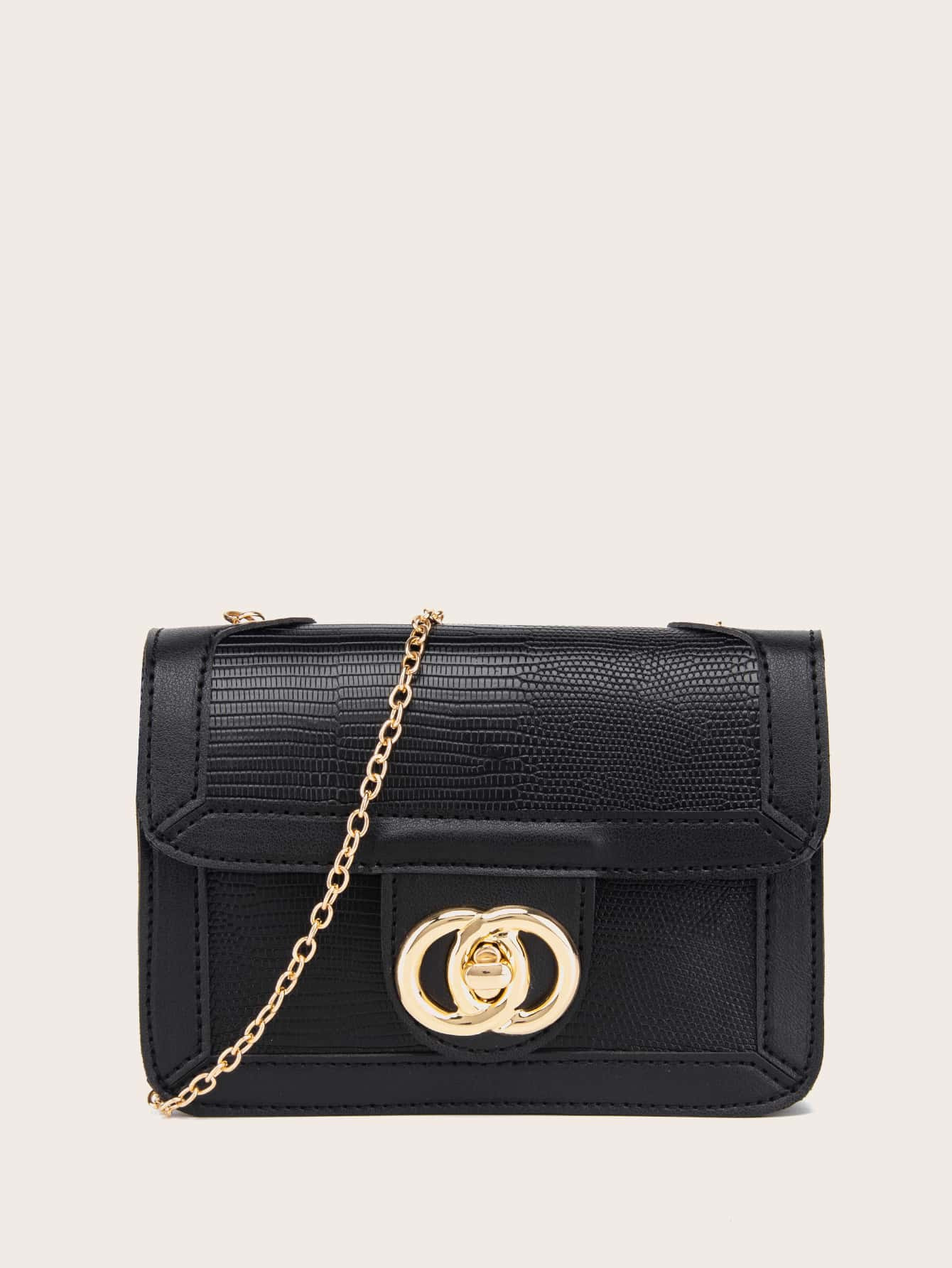 Bolsa bandolera con diseño de lagartija con cerradura girante | SHEIN