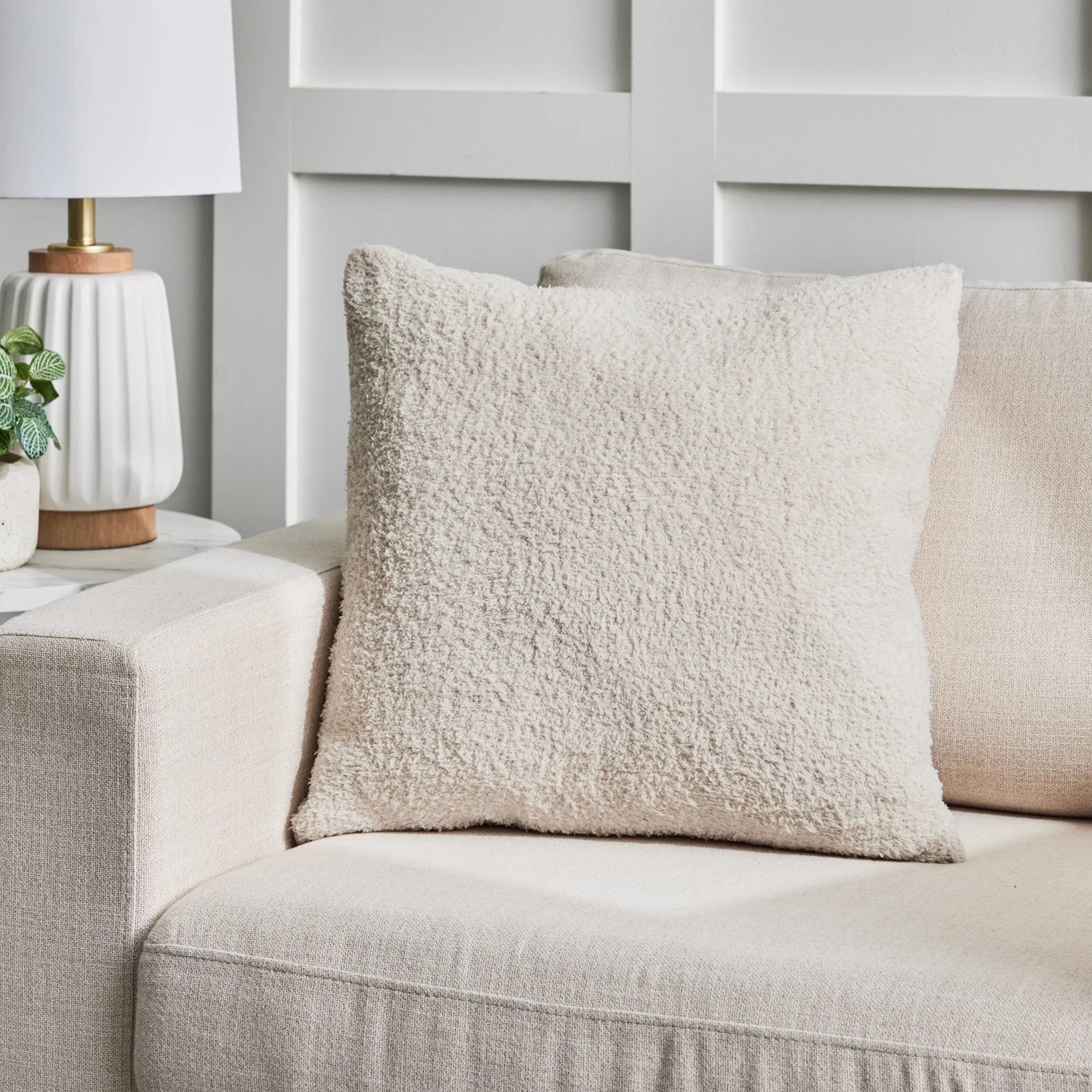 Better Homes & Gardens 20" x 20" Cozy Knit Decorative Pillow, Papyrus Beige, (1 count) | Walmart (US)