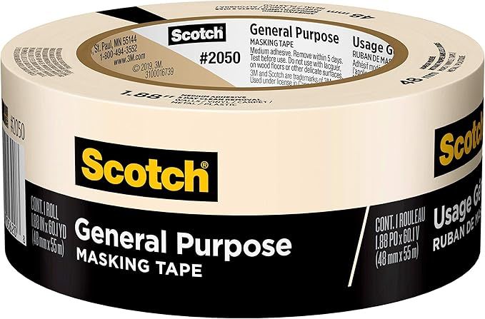 Scotch General Purpose Masking Tape, 1.88 inches by 60 yards, 2050, 1 roll | Amazon (US)