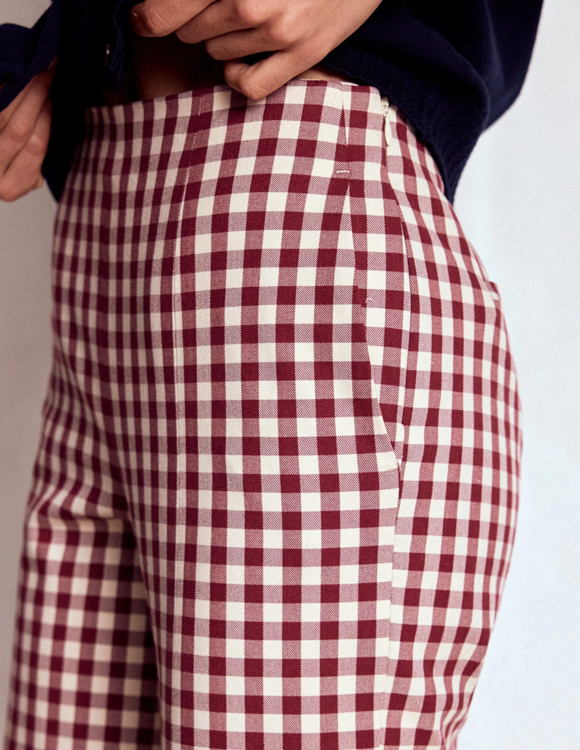 Smart 7/8 Pants-Chestnut Gingham | Boden (US)