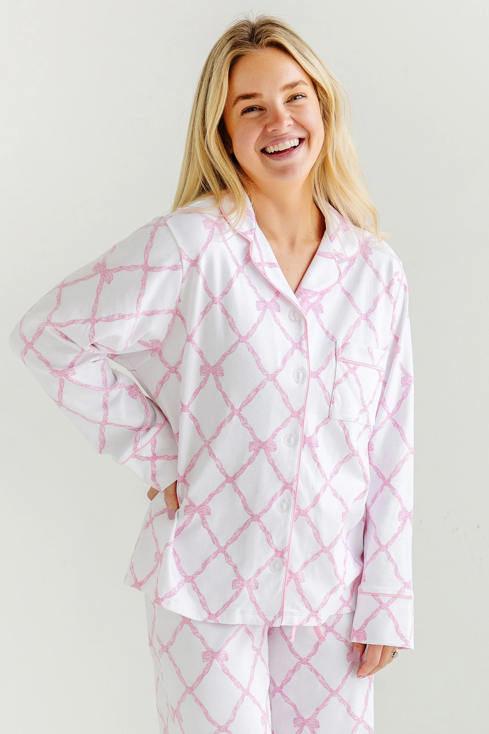 Let Me Lounge Long Sleeve Top (Women's) - Belle Meade Bow | The Beaufort Bonnet Company