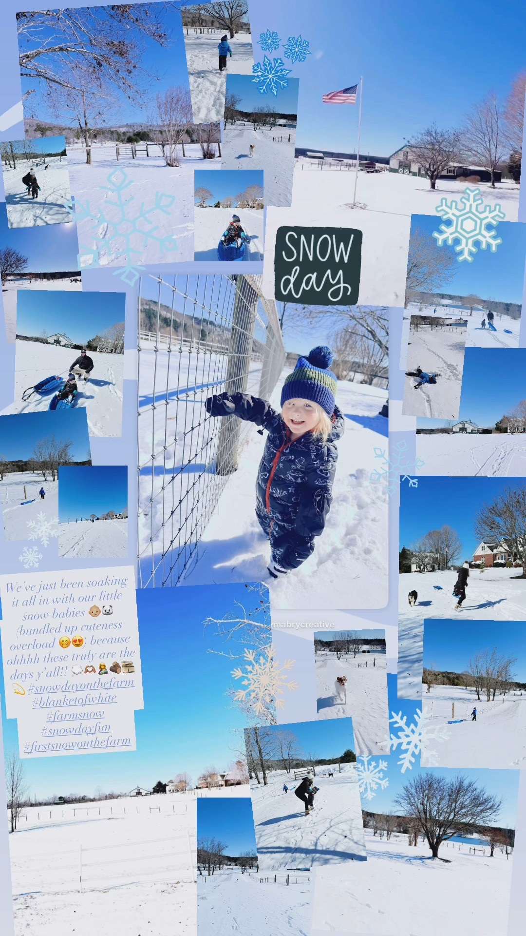 We’ve just been soaking it all in with our little snow babies 👶🏼🐻‍❄️ (bundled up cuteness overload 🤭😍) because ohhhh these truly are the days y’all!! 💭🫶🏽🤱🪵🎞️💫 #snowdayonthefarm #blanketofwhite #farmsnow #snowdayfun #firstsnowonthefarm

#LTKSeasonal #LTKmomlife #LTKKids