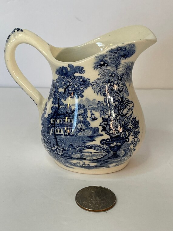 Royal Staffordshire Tonquin Blue and White Creamer Pitcher AJ Wilkinson Toile | Etsy (US)
