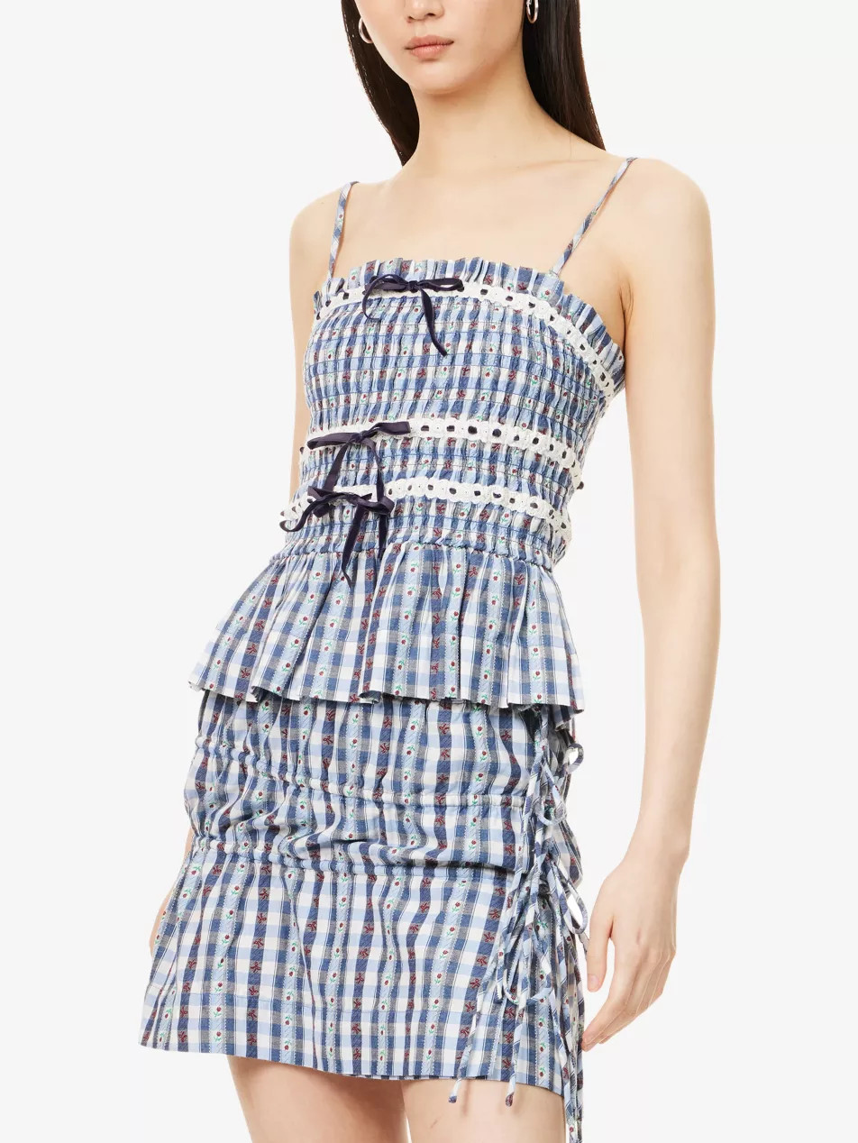 Katya Gingham-Pattern Cotton Camisole Top | Selfridges