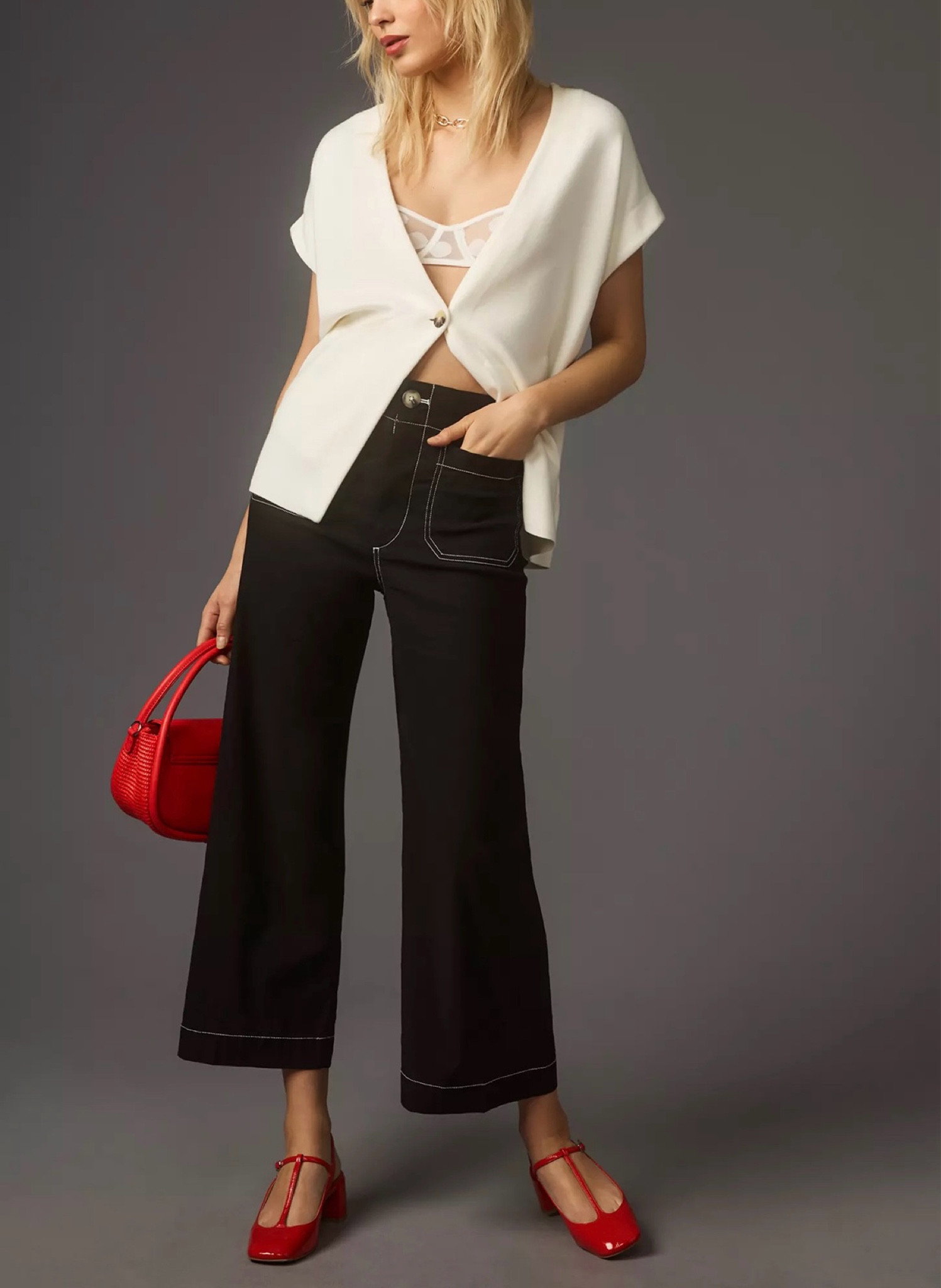 These black cropped wide legs have contrast white stitching and are sooo cute! Plus the fit is super flattering!

#springoutfit #summeroutfit #jeans #denim #widelegpants 

#LTKStyleTip #LTKOver40