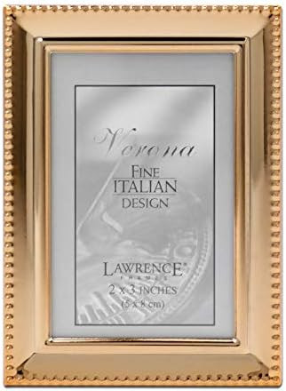 Lawrence Frames Classic Bead Picture Frame, 2.5x3.5, Gold | Amazon (US)