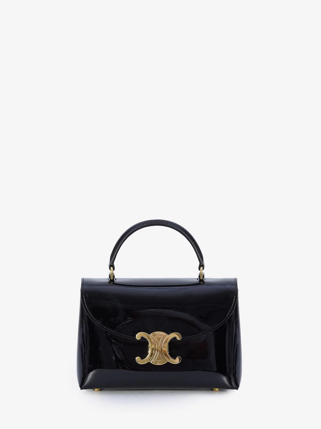 Celine Women's T-Shirtn Boy Bag In Patent Calfskin Leather in Black | 118113FYJ.38NO | LOZURI