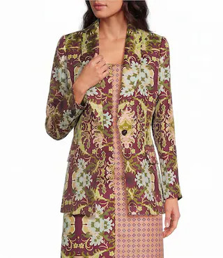 Mason's Daughter Larkin Floral Silk Blazer -  XS | Dillard's