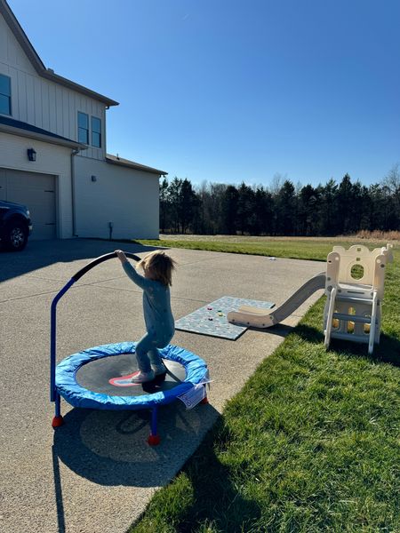 Ava’s slide and trampoline! She’s almost 2 