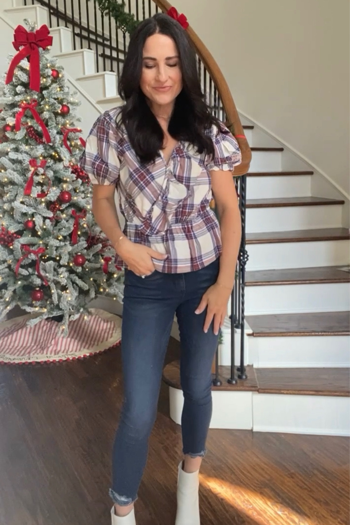 Walmart plaid top. Thanksgiving outfit ideas. Top is true to size, I’m in a small. 

#LTKHoliday #LTKunder50