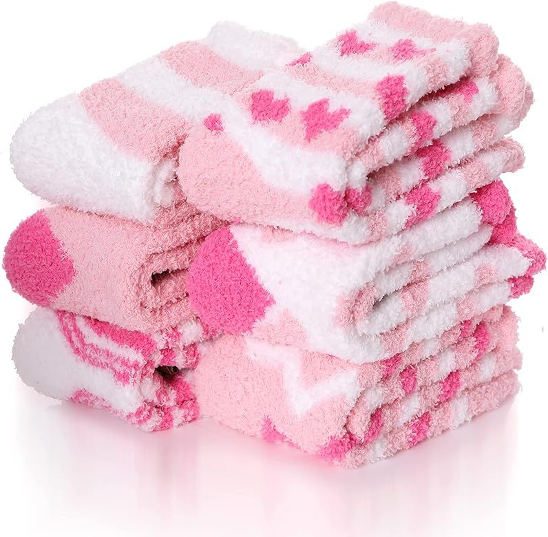 EBMORE Womens Fuzzy Socks Slipper Soft Cabin Plush Warm Fluffy Winter Sleep Cozy Adult Socks | Amazon (US)