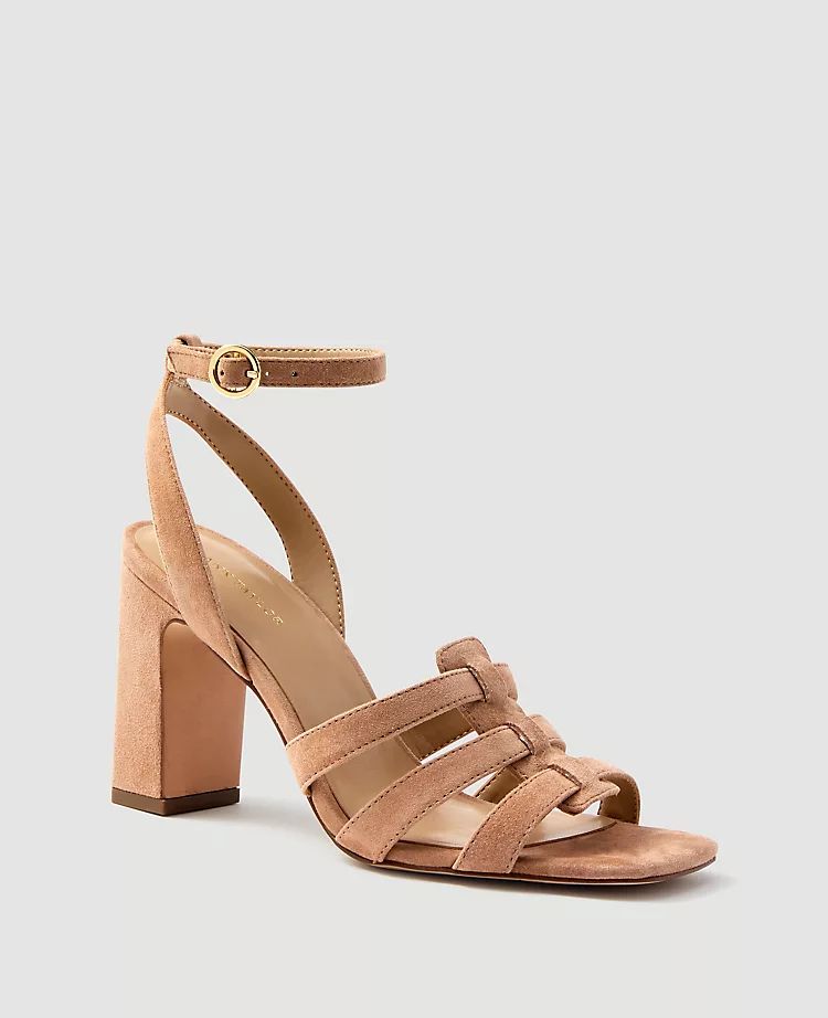 Annetta Suede Huarache Heeled Sandals | Ann Taylor | Ann Taylor (US)