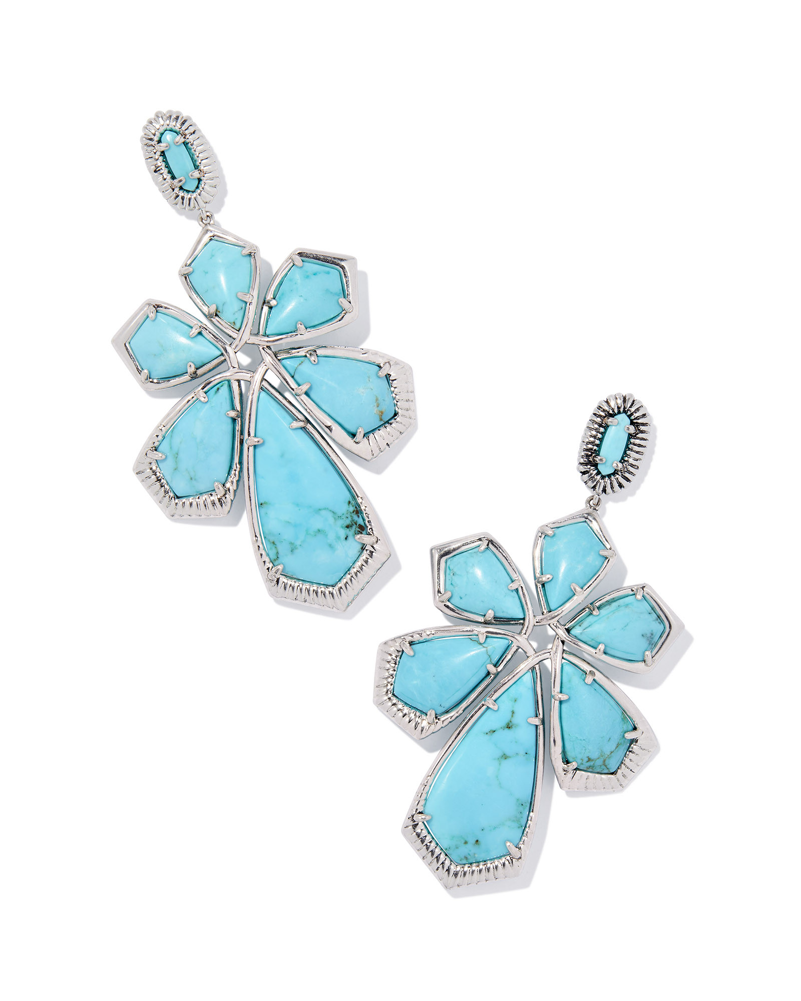 Layne Vintage Silver Statement Earrings in Variegated Turquoise Magnesite | Kendra Scott | Kendra Scott