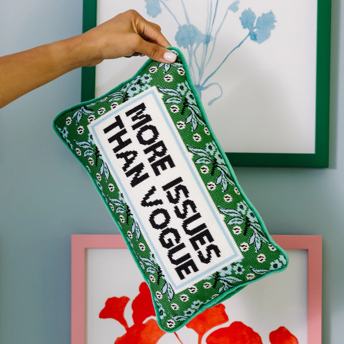 Furbish Studio - More Issues Needlepoint Pillow | Furbish Studio