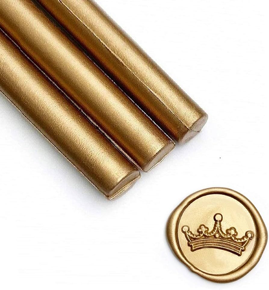 UNIQOOO Mailable Glue Gun Sealing Wax Sticks for Wax Seal Stamp - Metallic Antique Gold, Great fo... | Amazon (US)