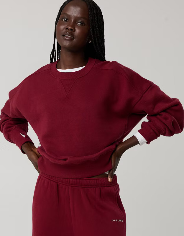 OFFLINE By Aerie Cloud Fleece Classic Crewneck | Aerie