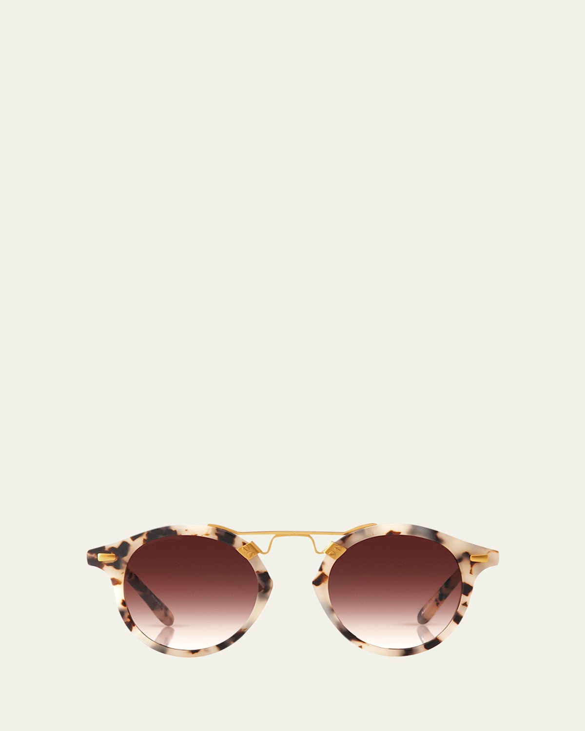 St. Louis Round Gradient Sunglasses, Rose/White Tortoise | Bergdorf Goodman