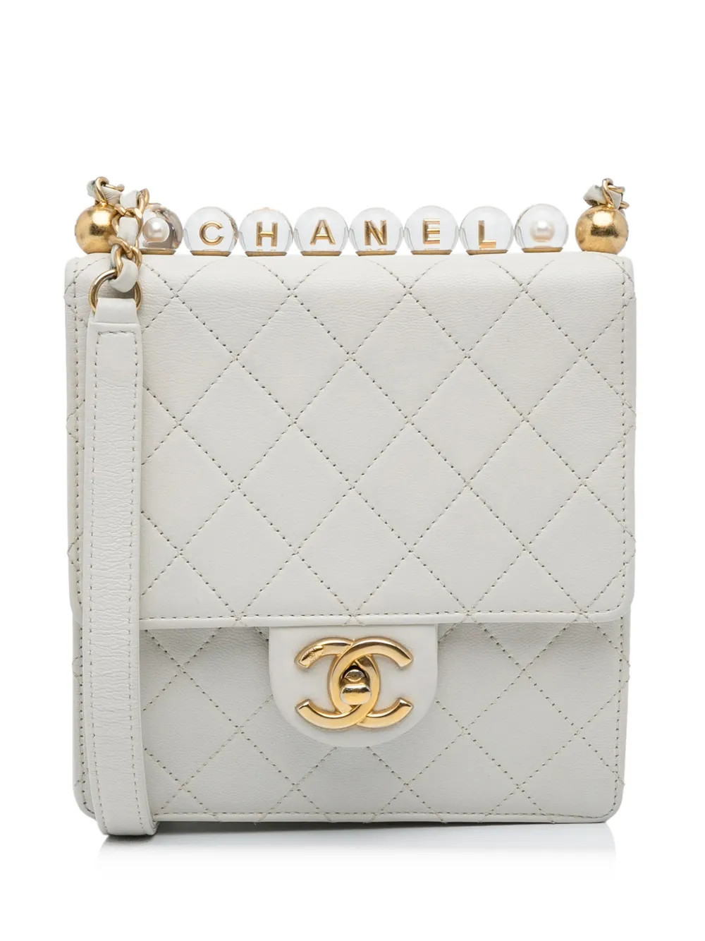 CHANEL Pre-Owned 2020 mini Chic Pearls crossbody bag - White | Farfetch Global