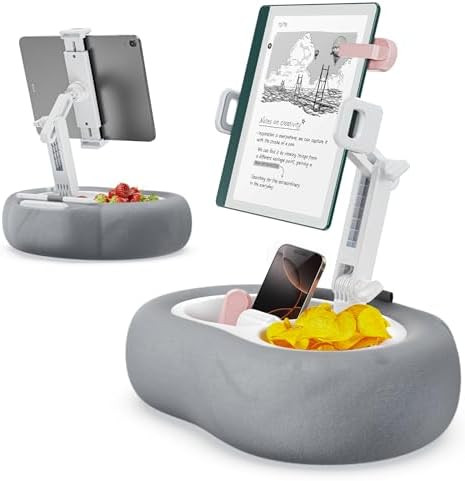 Tablet Kindle Pillow Stand Holder with 2 Trays Fit 4''-13'' Phone/Tablet/Kindle iPad Holder Stand... | Amazon (US)