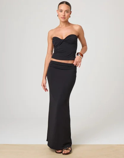 Low Rise Ruched Maxi Skirt | Glassons (Australia)