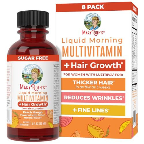 MARYRUTH'S Liquid Multivitamin + Hair Growth Travel Pack, 1 Fl Oz, 8 Pack | Amazon (US)