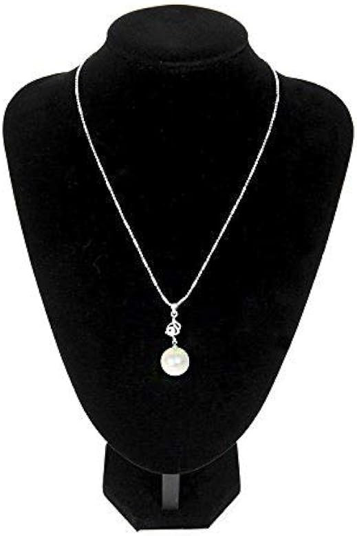 Adorox 12'' Black Velvet Necklace Pendant Chain Jewelry Bust Display Holder Stand (1, Black)… | Amazon (US)